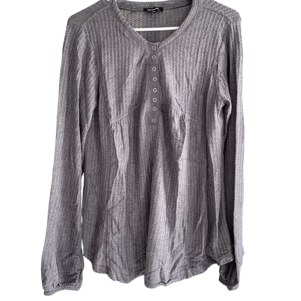 Mittoshop Charcoal Long Sleeve Henley Tee